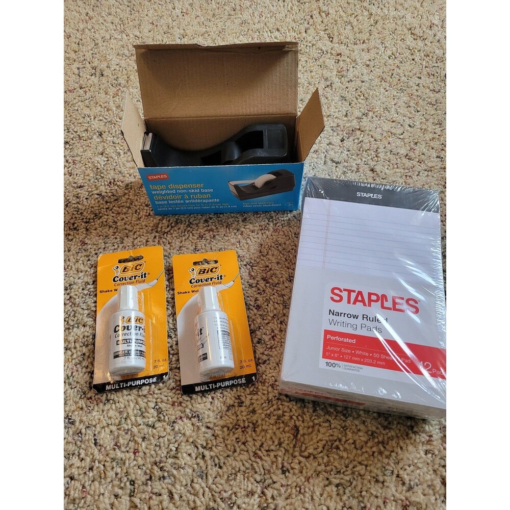 NEW Office Supplies, paper, tape Dispenser, white out